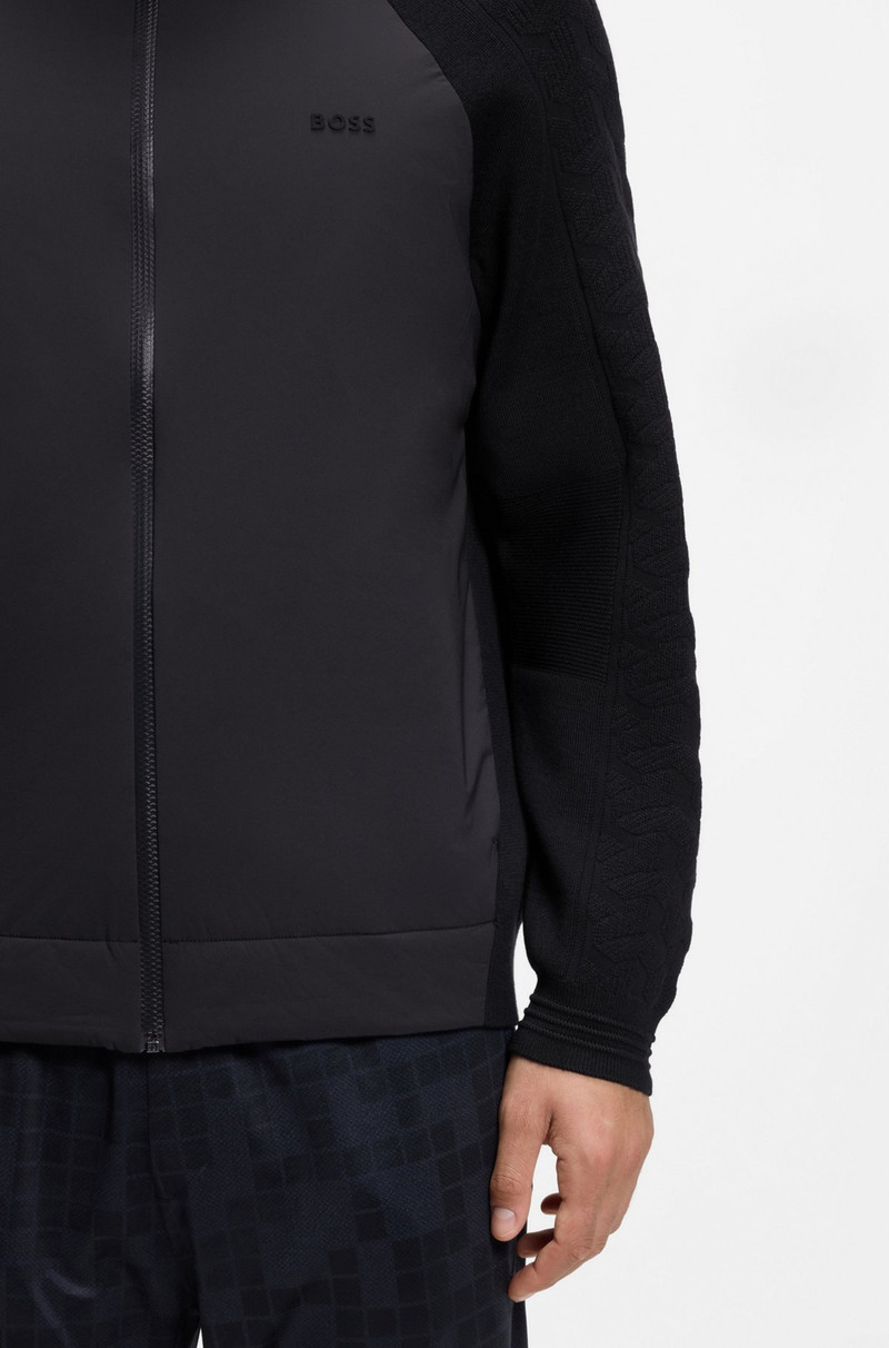 ZIP-UP HOODIE WITH TONAL TEXTURED JACQUARD 6