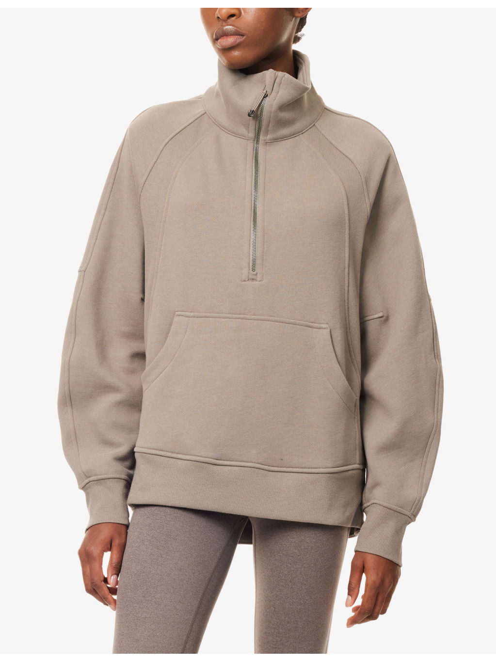 Scuba Oversized Funnel-Neck Cotton-Blend Sweatshirt - 3