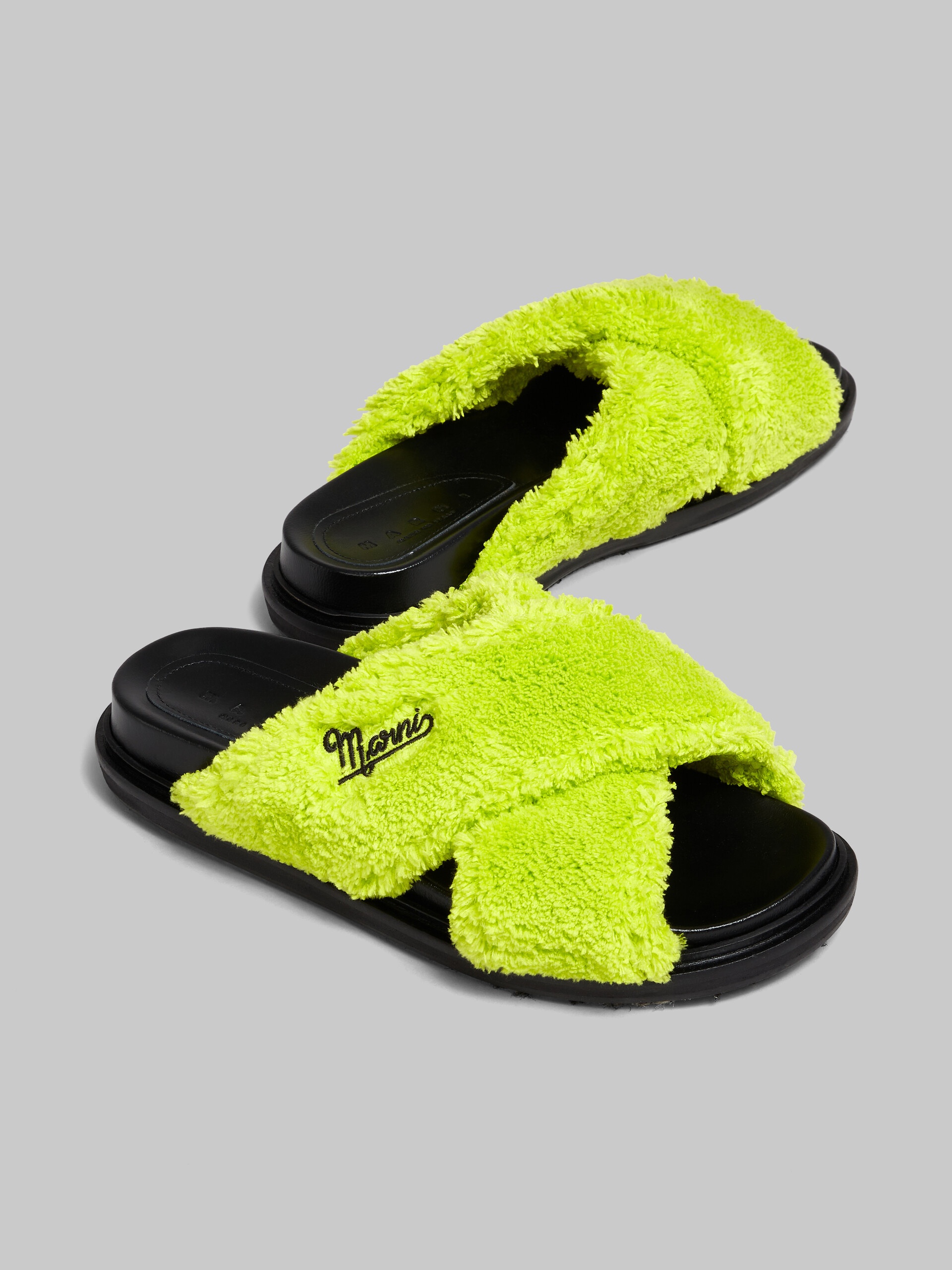 GREEN TERRY SLIDE SANDAL - 5