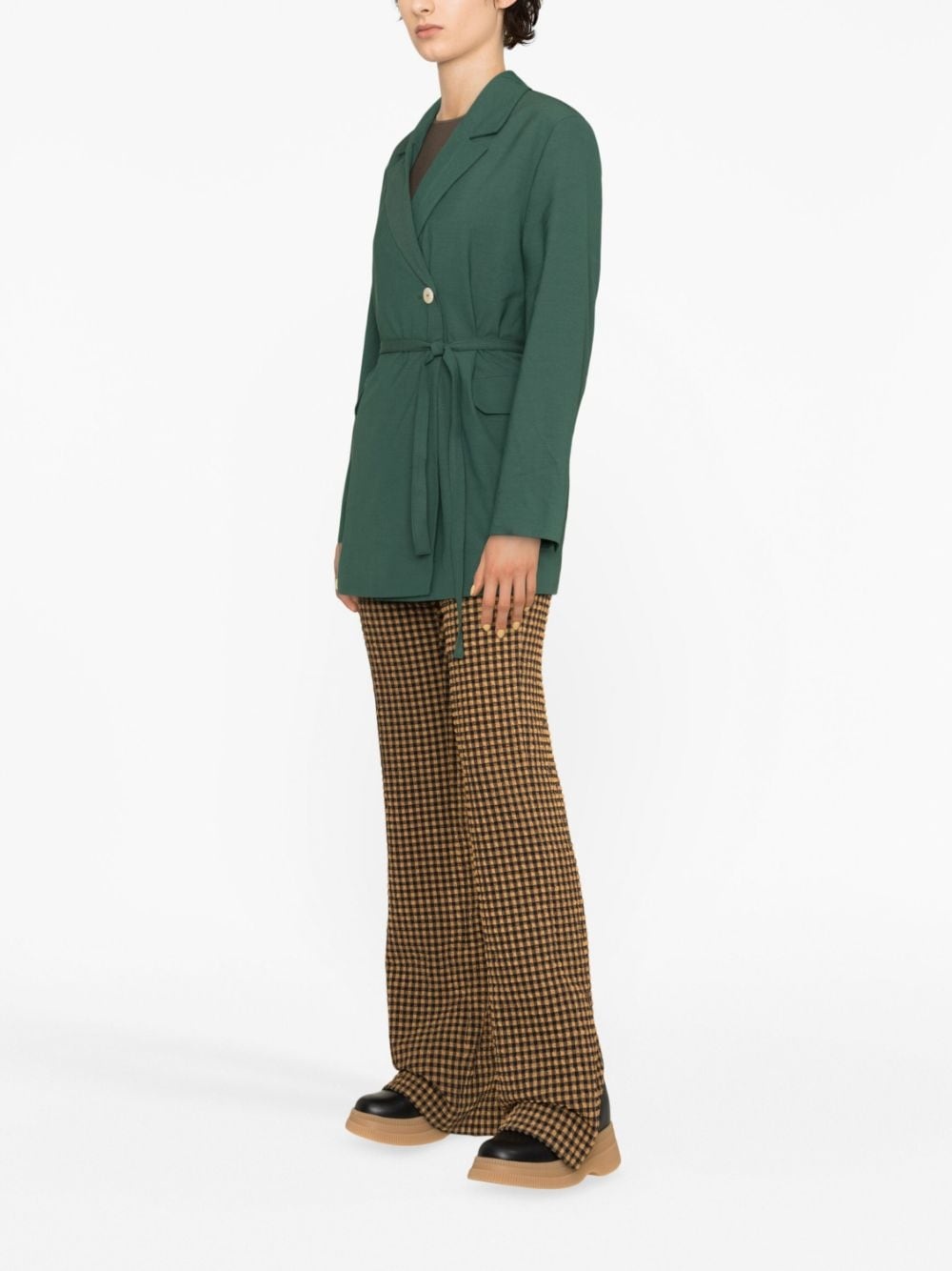 off-centre belted blazer - 4