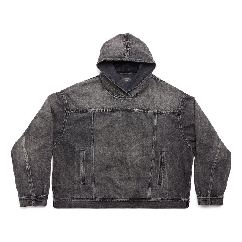 Balenciaga Pull-Over Jacket 'Black Japanese Denim' 719313TBP473340 1