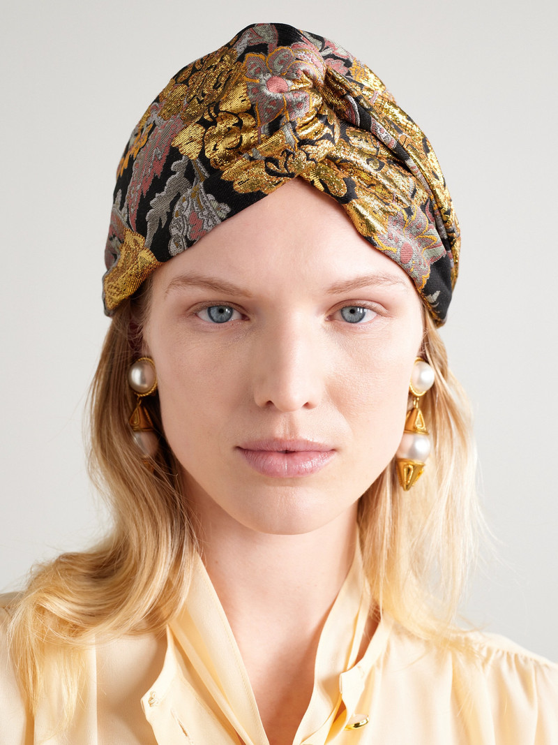 Valentino Twisted Floral-brocade Headband outlook