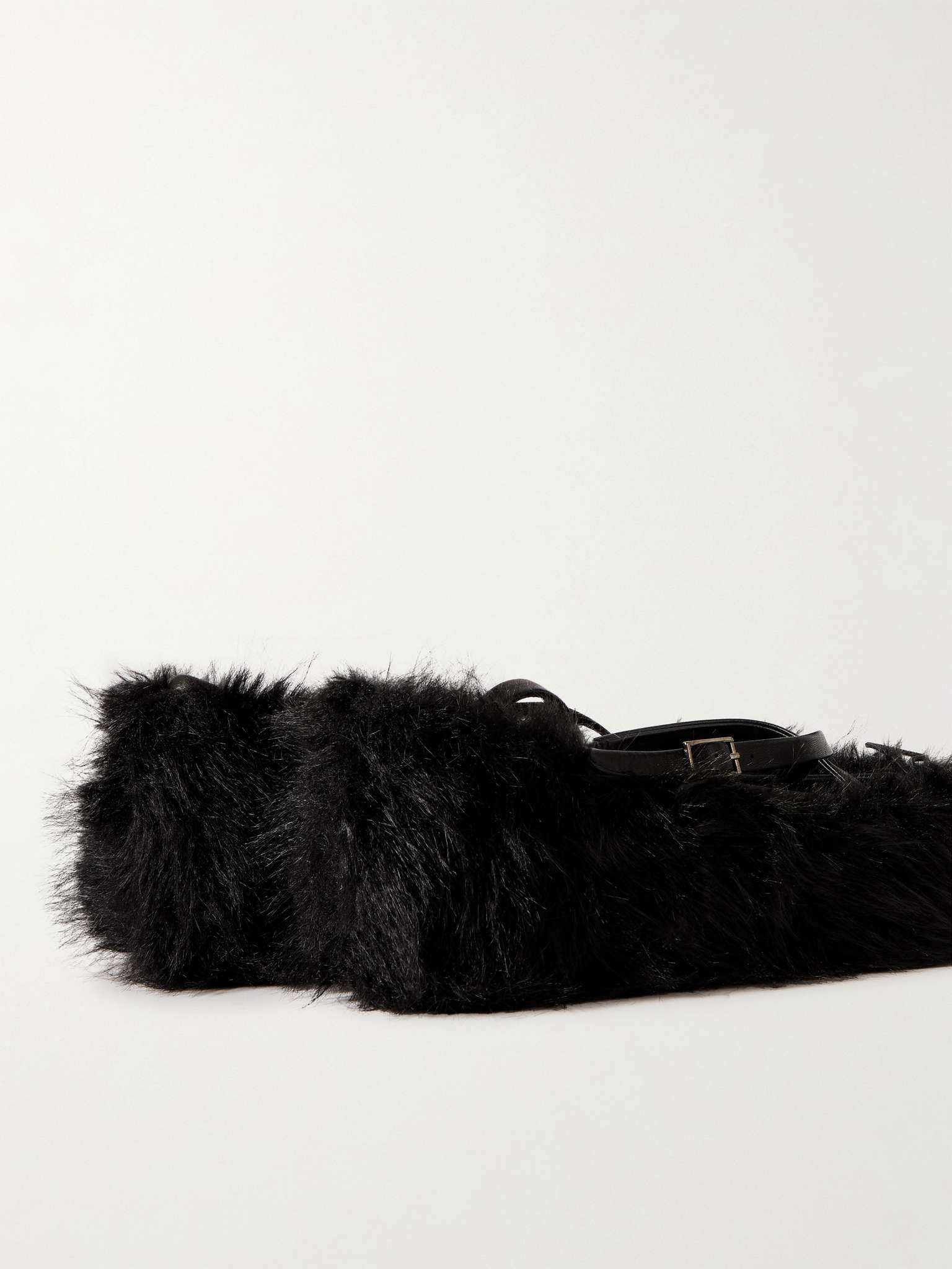 Leather-Trimmed Faux Fur Loafers - 5