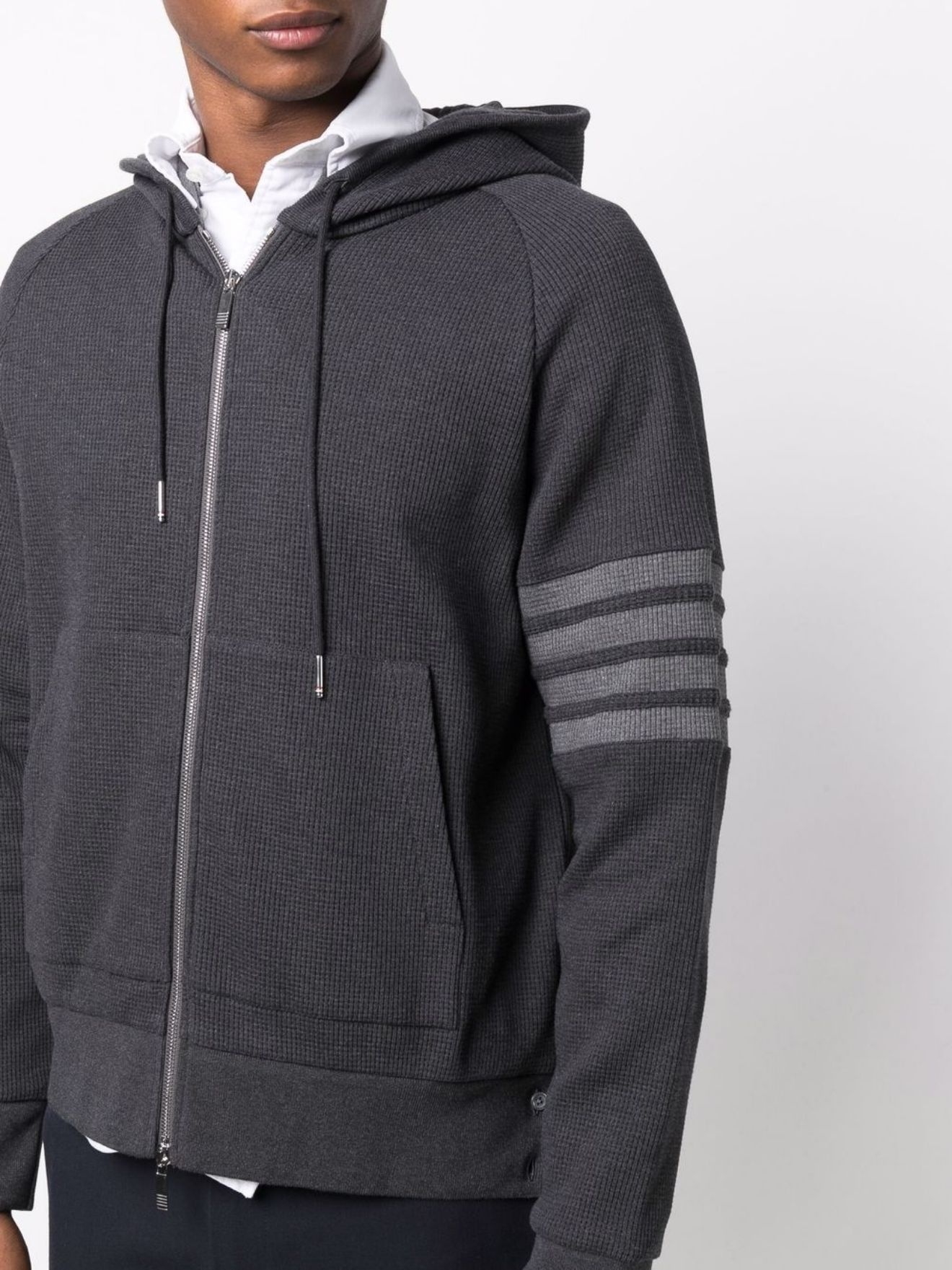 4-bar zip up hoodie - 5