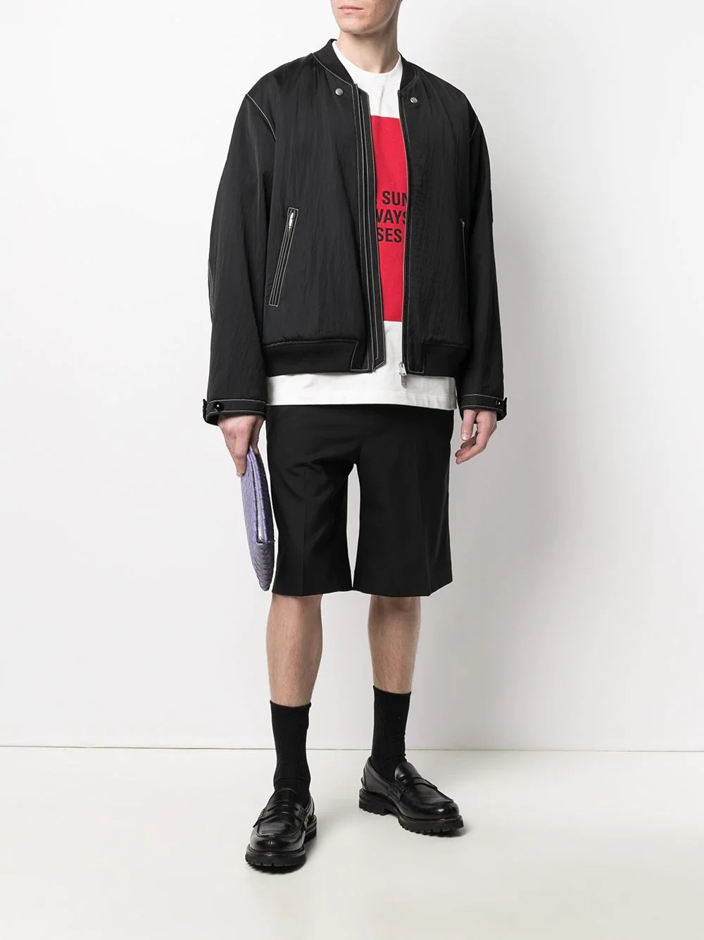 detachable-panel bomber jacket - 2