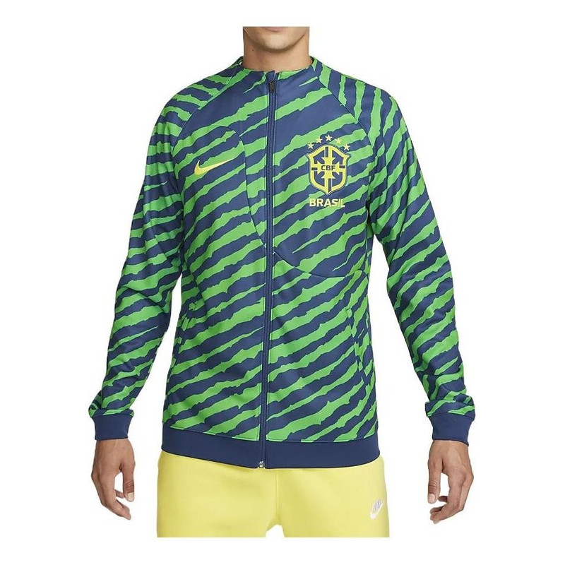 Nike Brazil National Team Anthem Knit Jacket Soccer Sweater 'Green Blue' DR9018-490 - 1