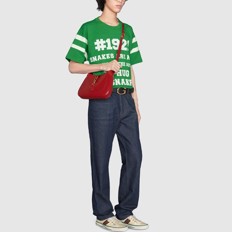 Gucci SS21 1921 Series To Hug a Snake Alphabet Printing Short Sleeve Green 655459-XJDJP-3521 - 3