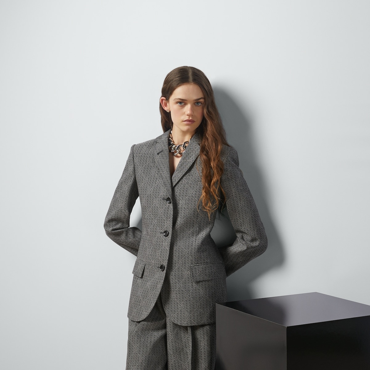 GG chevron wool jacket - 5