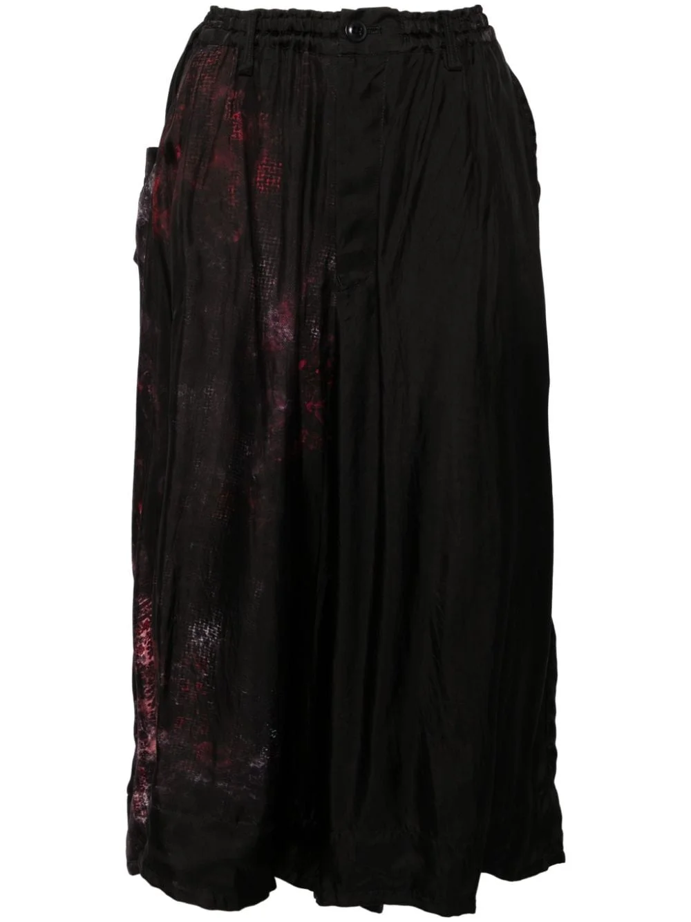 abstract-print pleated midi skirt - 1