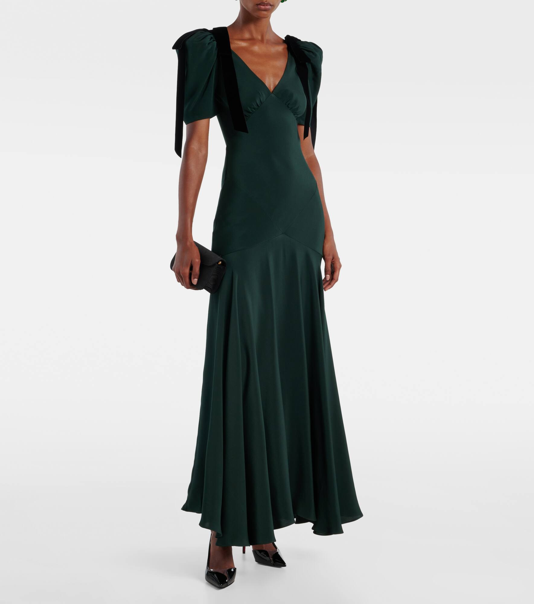Bow-detail silk cocktail dress - 2