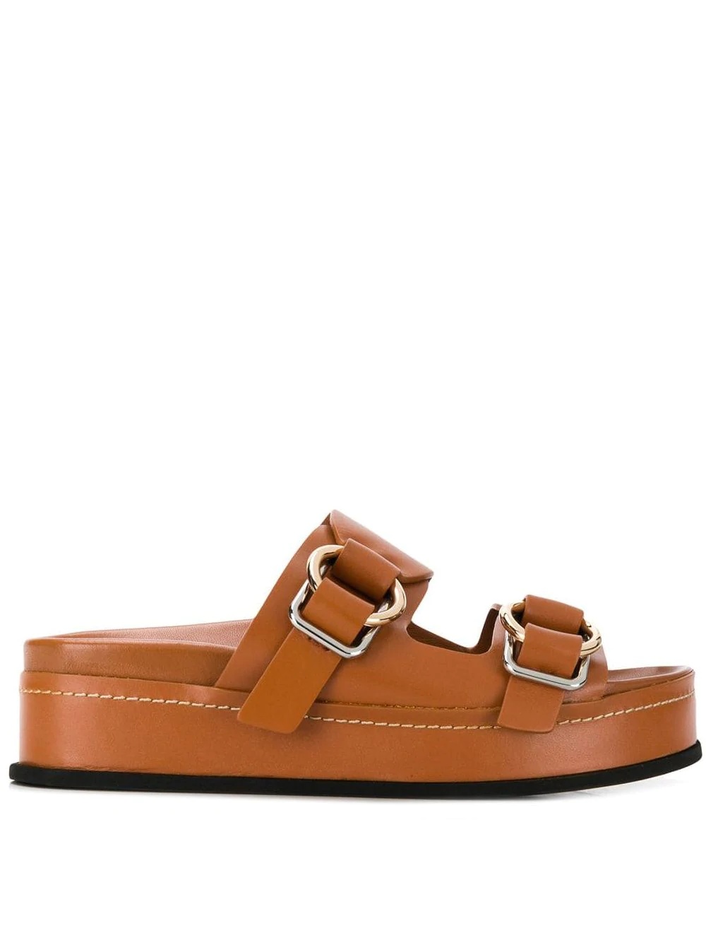 Freida double-buckle platform slides - 1