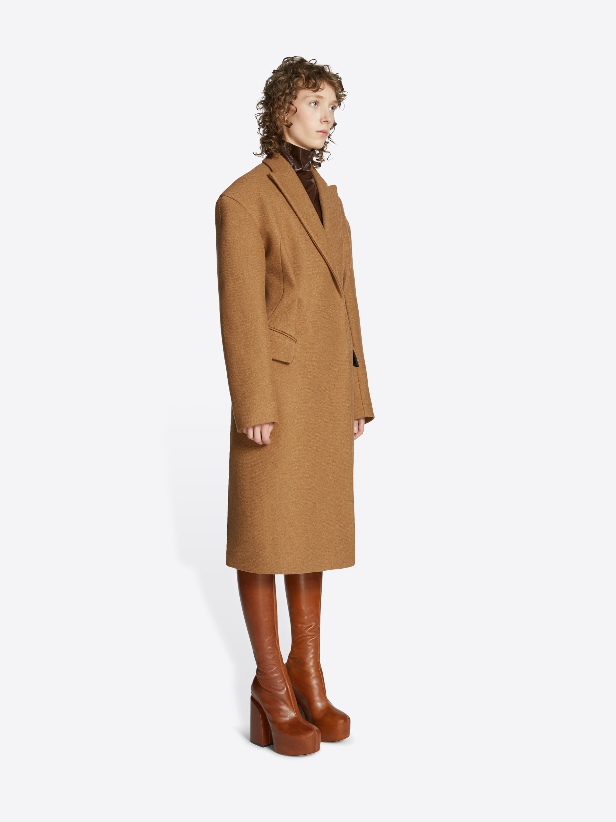 WAISTED WOOL COAT - 3