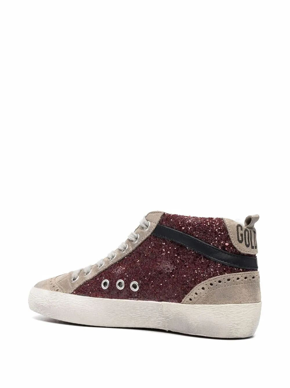 Golden Goose Women "Mid Star" Glitter Upper Suede Toe And Spur Leather Star And Wave - 3