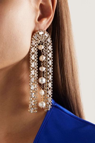 Rosantica Megeve gold-tone, crystal and pearl earrings outlook
