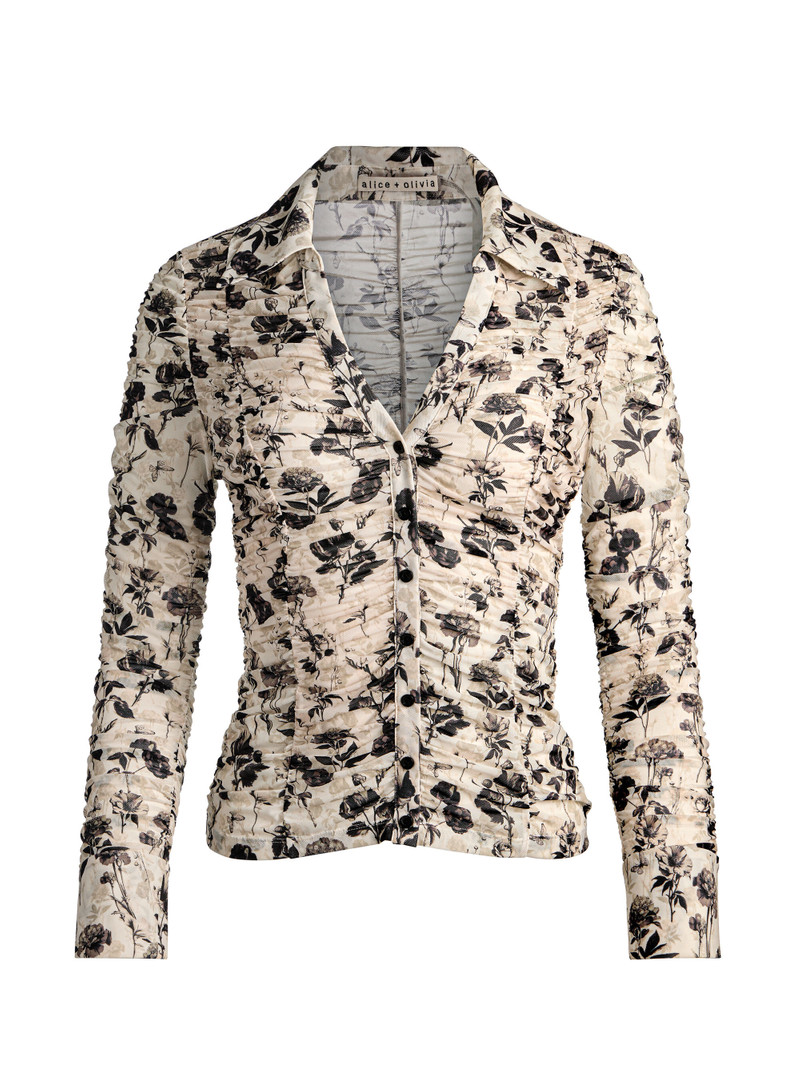 PORTIA MESH BUTTON DOWN 1