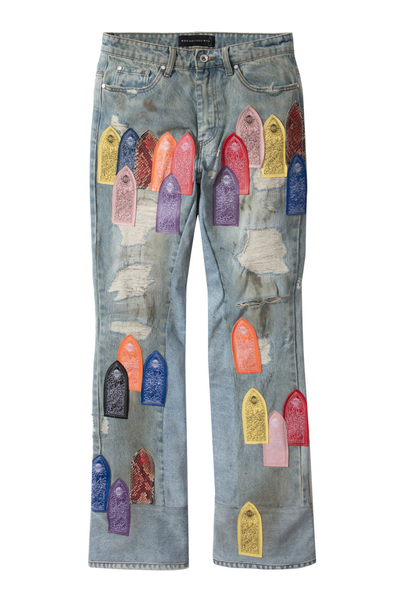 PATCH ARCHED REPAIRED DISTRESSED DENIM - 1