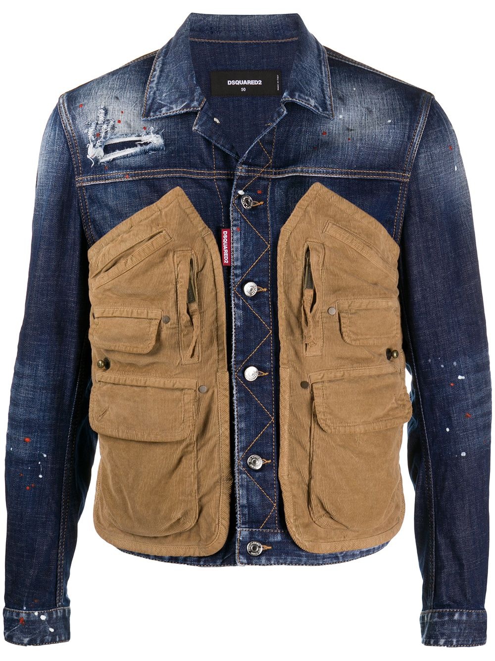 multi-pocket denim jacket - 1