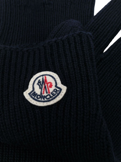 Moncler logo-patch wool gloves outlook