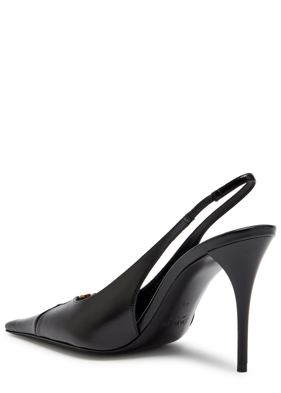 Saint Laurent Babylone 90 Leather Slingback Pumps - 2