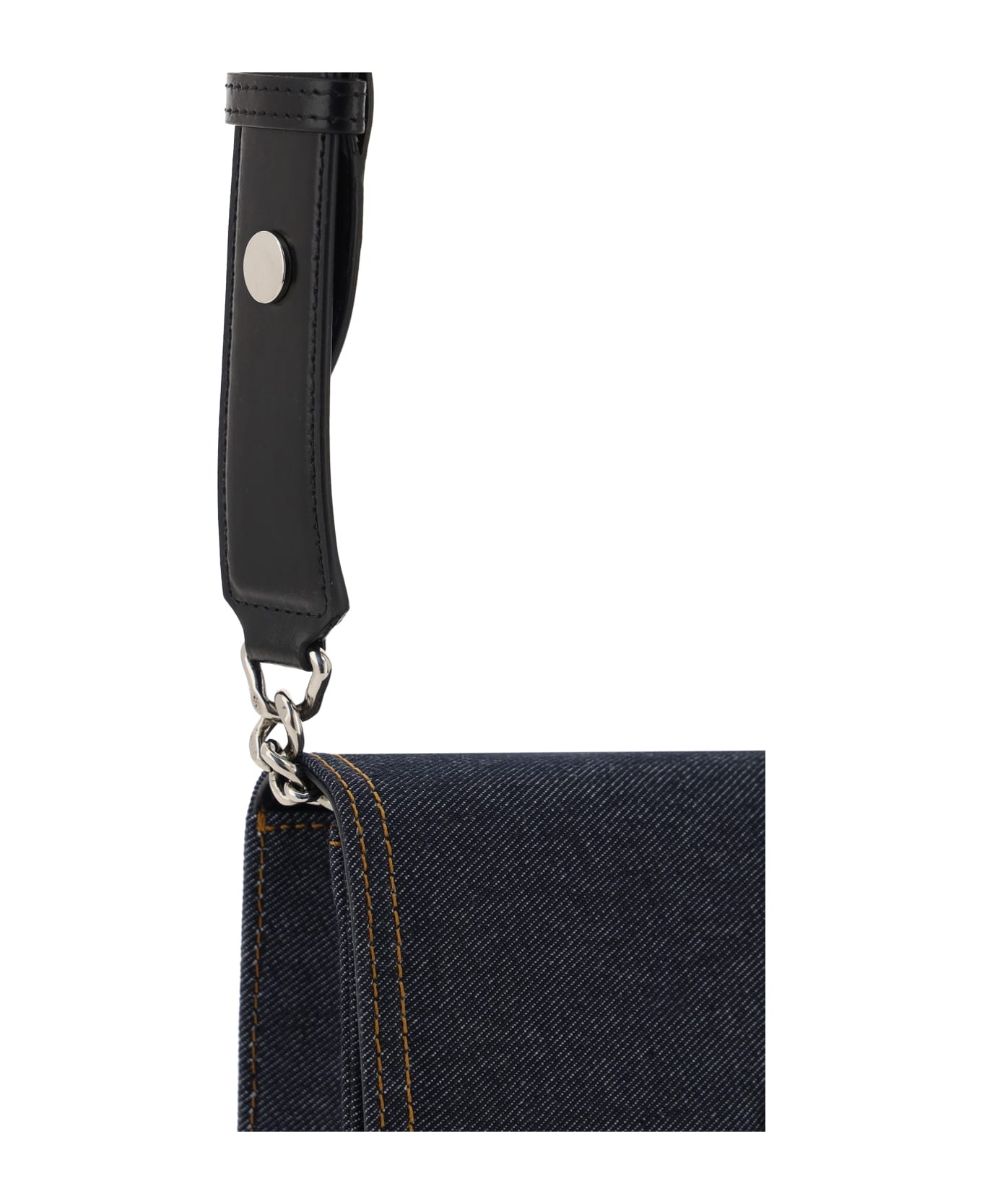 Denim Flap Shoulder Bag - 4