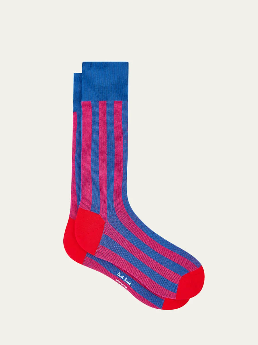 Men's Owen Contrast-Stripe Crew Socks - 1