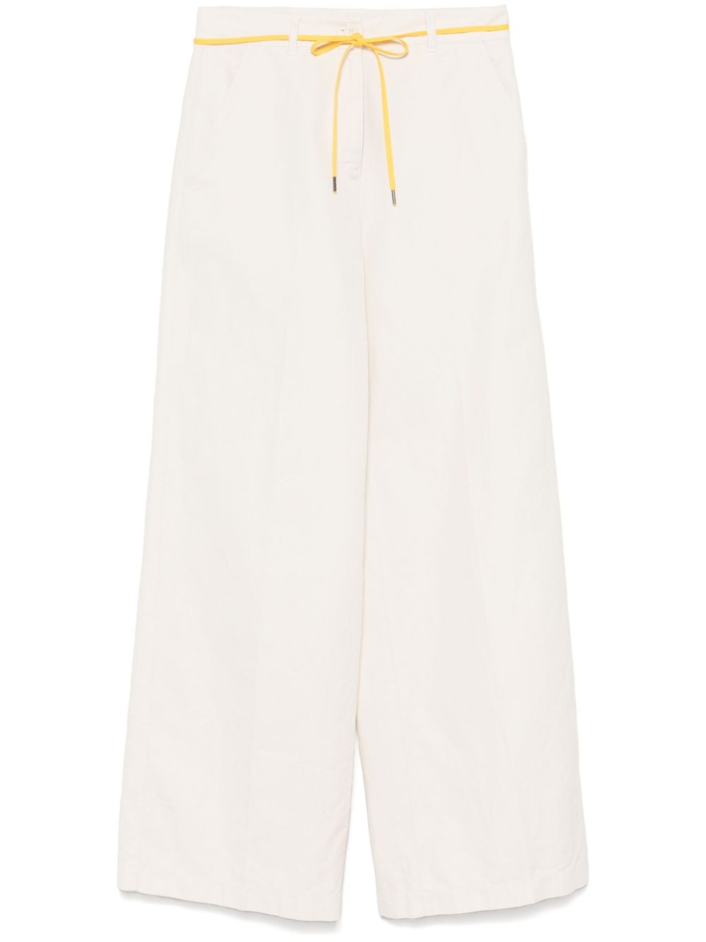 contrasting-belt trousers - 1
