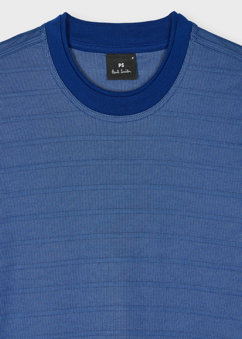 Paul Smith Dark Blue Cotton-Blend Stripe T-Shirt outlook
