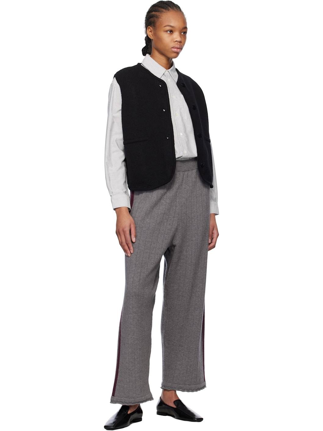 Black Boxy Cotton Vest - 4