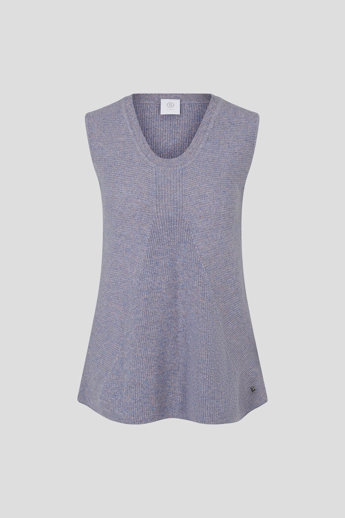 Mella Pure new wool slipover in Lilac/Blue melange - 1