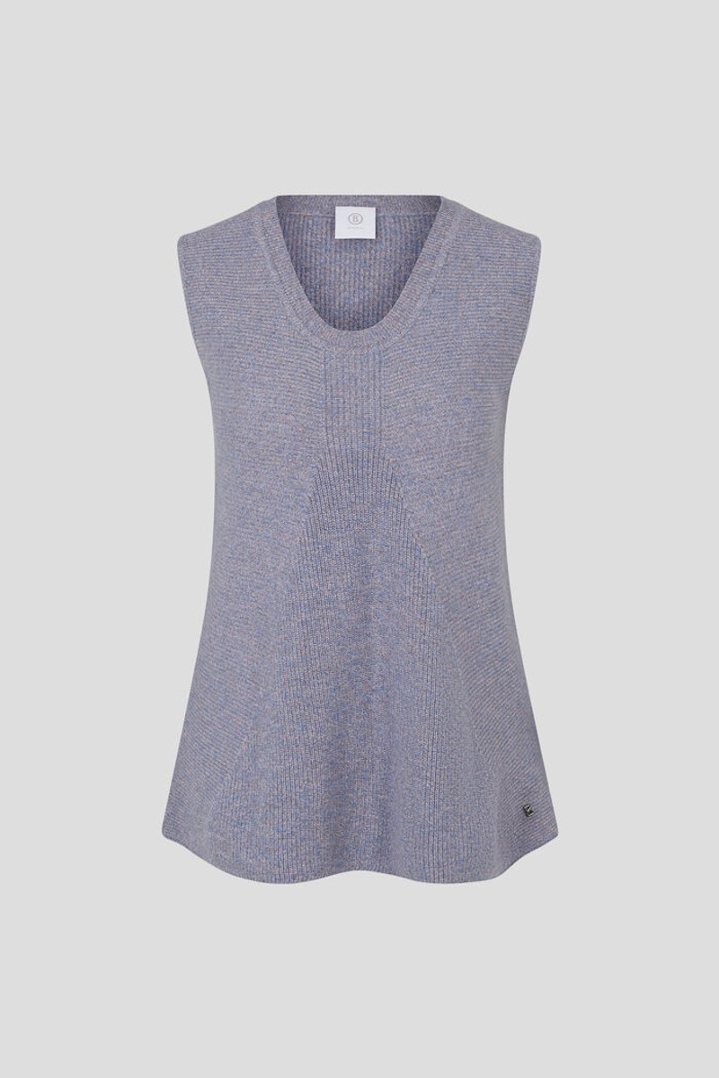 Mella Pure new wool slipover in Lilac/Blue melange 1