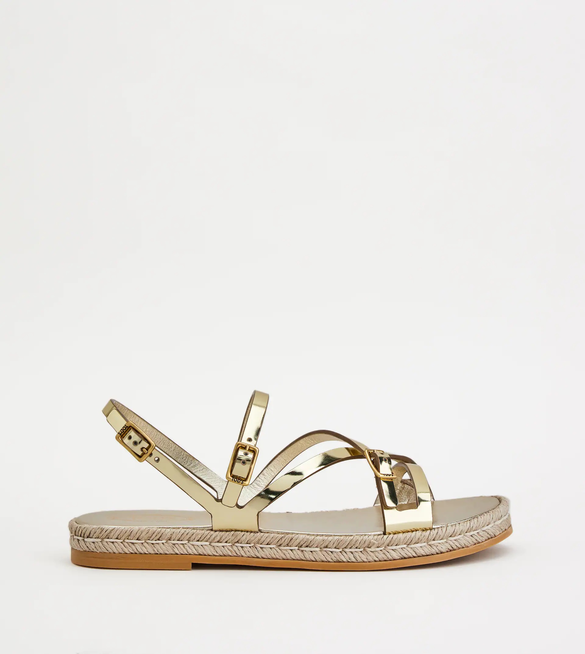 SANDALS IN LEATHER - GOLD - 1