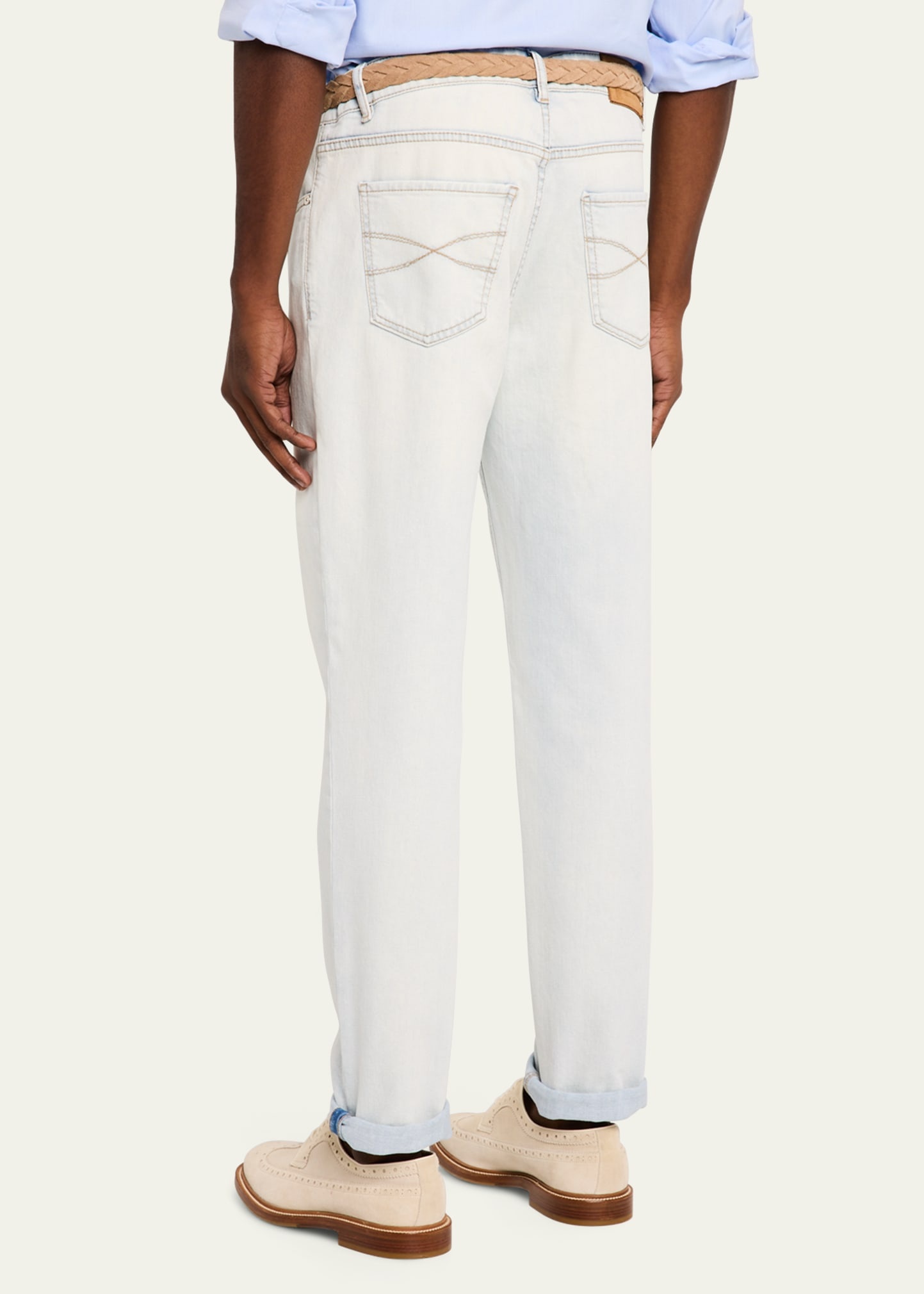 Men's Straight-Fit Light Wash Jeans - 3