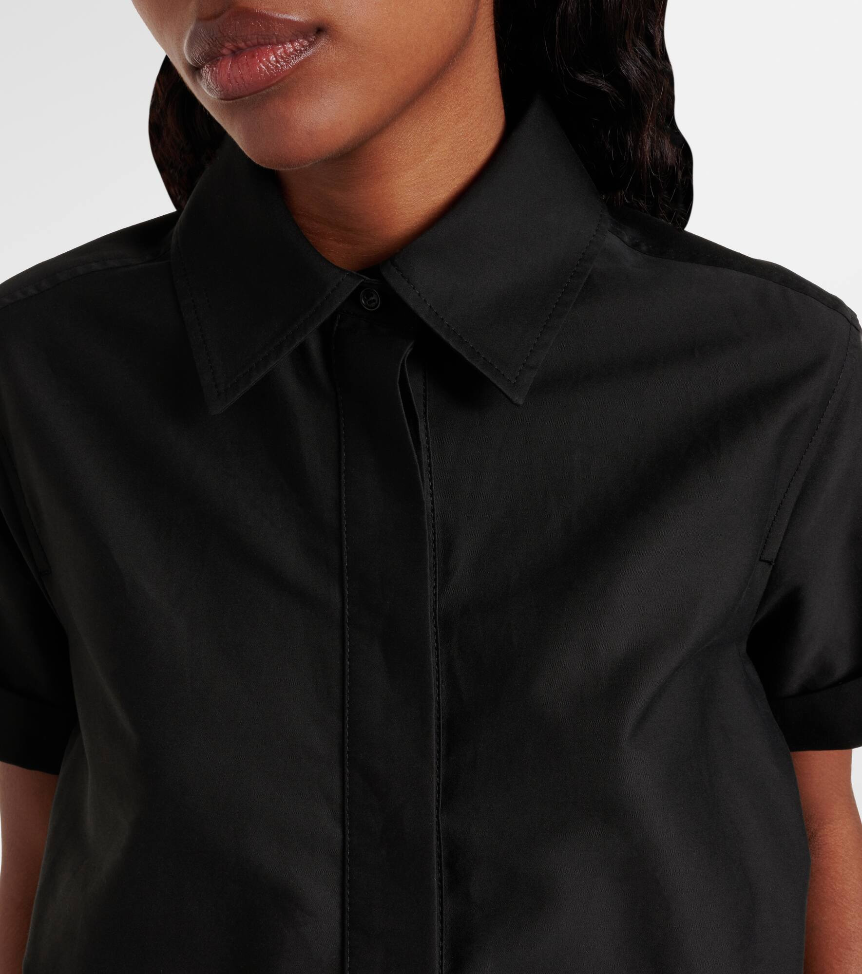 Balloon cotton and silk gabardine minidress - 4