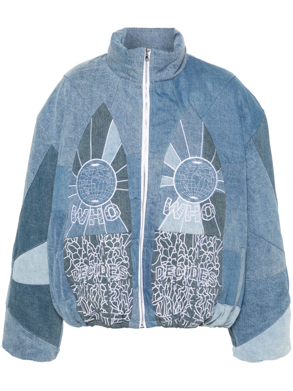 logo-embroidered cotton jacket - 1