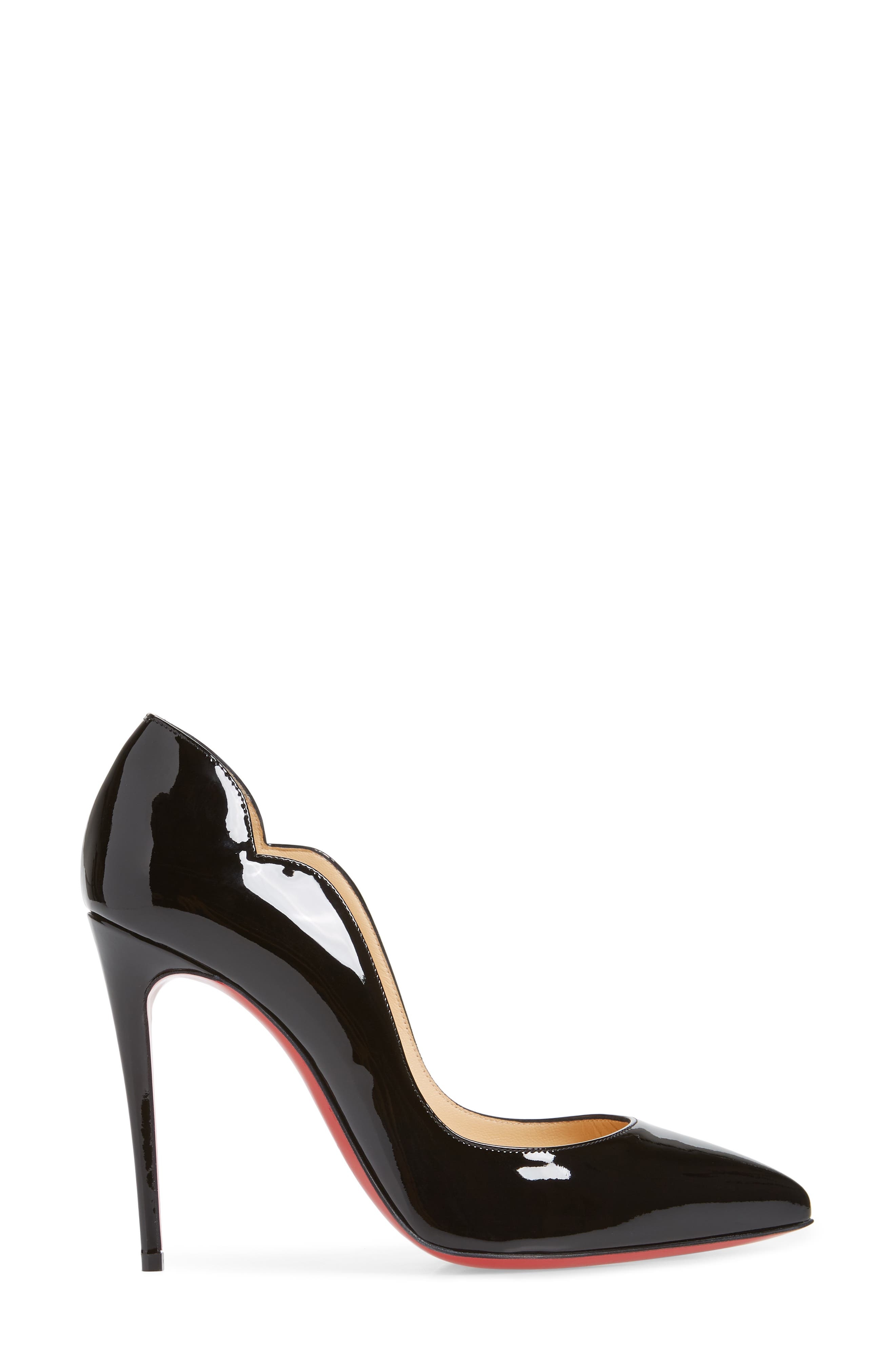 Christian Louboutin Hot Chick Scallop Pointed Toe Pump in Bk01 Black/lin Black at Nordstrom - 3