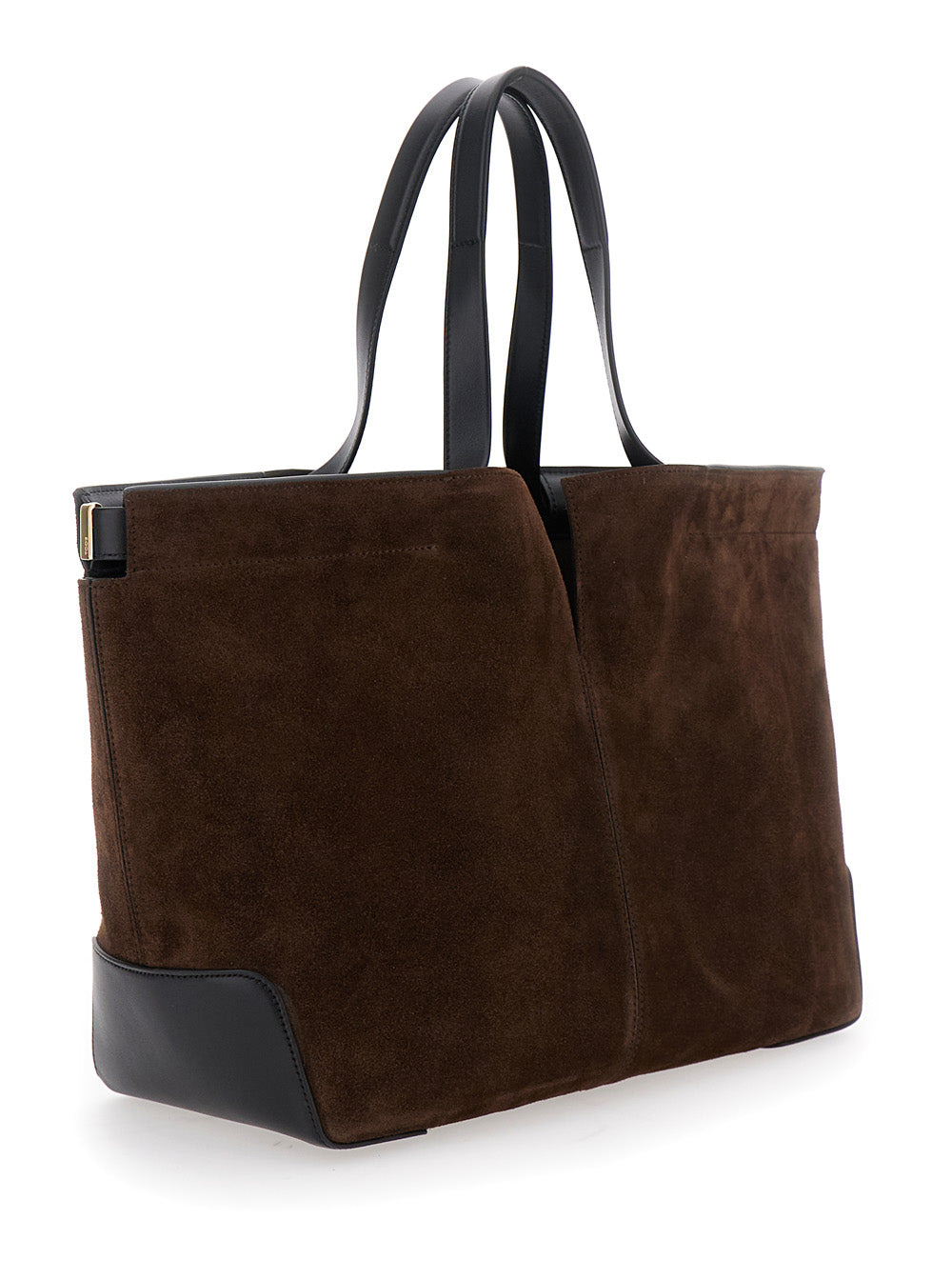 Tod's Women Brown Tote Bag With Two Top Handles And Metal Details On The Side In Leather Woman - 3