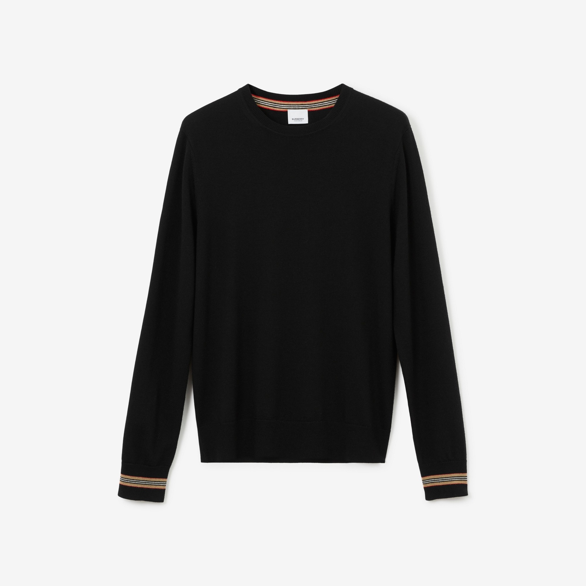 Icon Stripe Trim Wool Sweater - 1