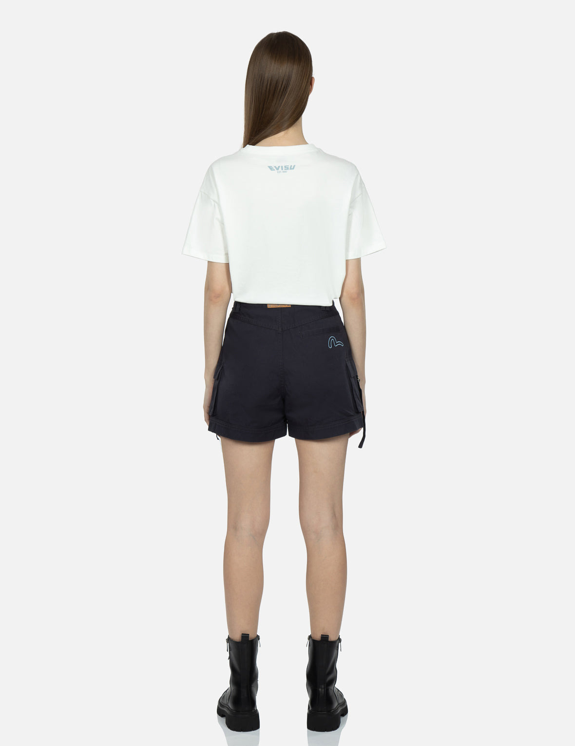 SEAGULL AND LOGO EMBROIDERY CARGO SHORTS - 6