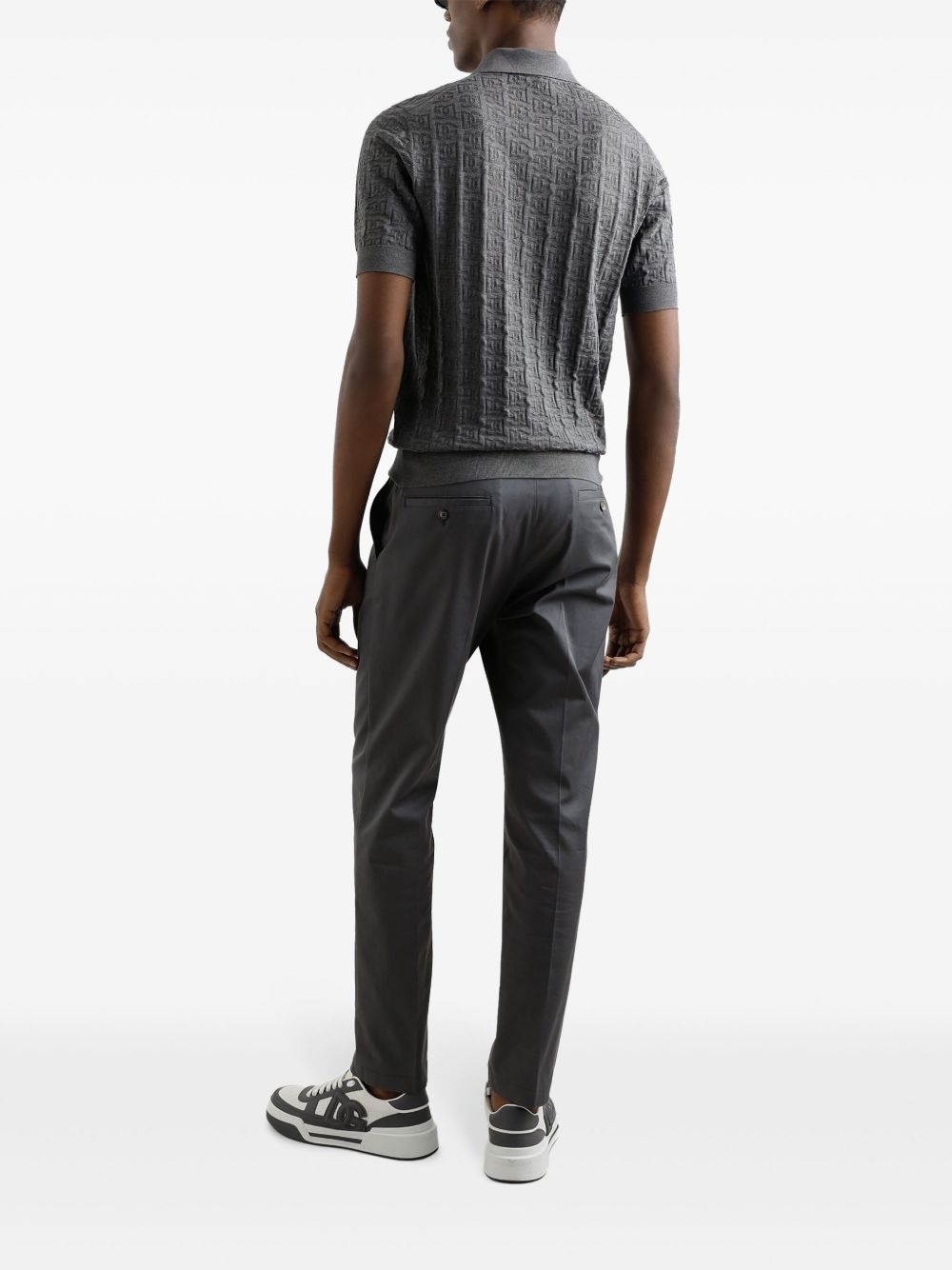 logo-jacquard polo shirt - 3