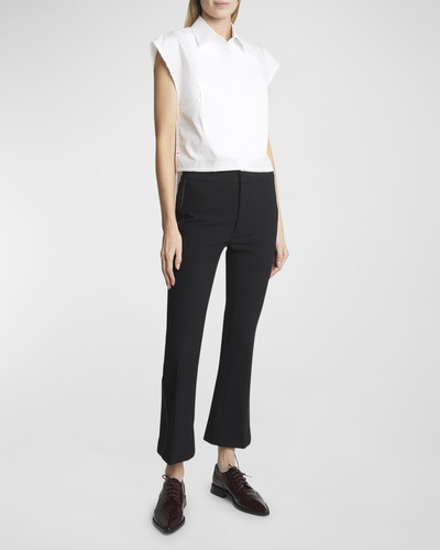 Victoria Beckham Mid-Rise Rib-Detail Flared Crop Trousers outlook