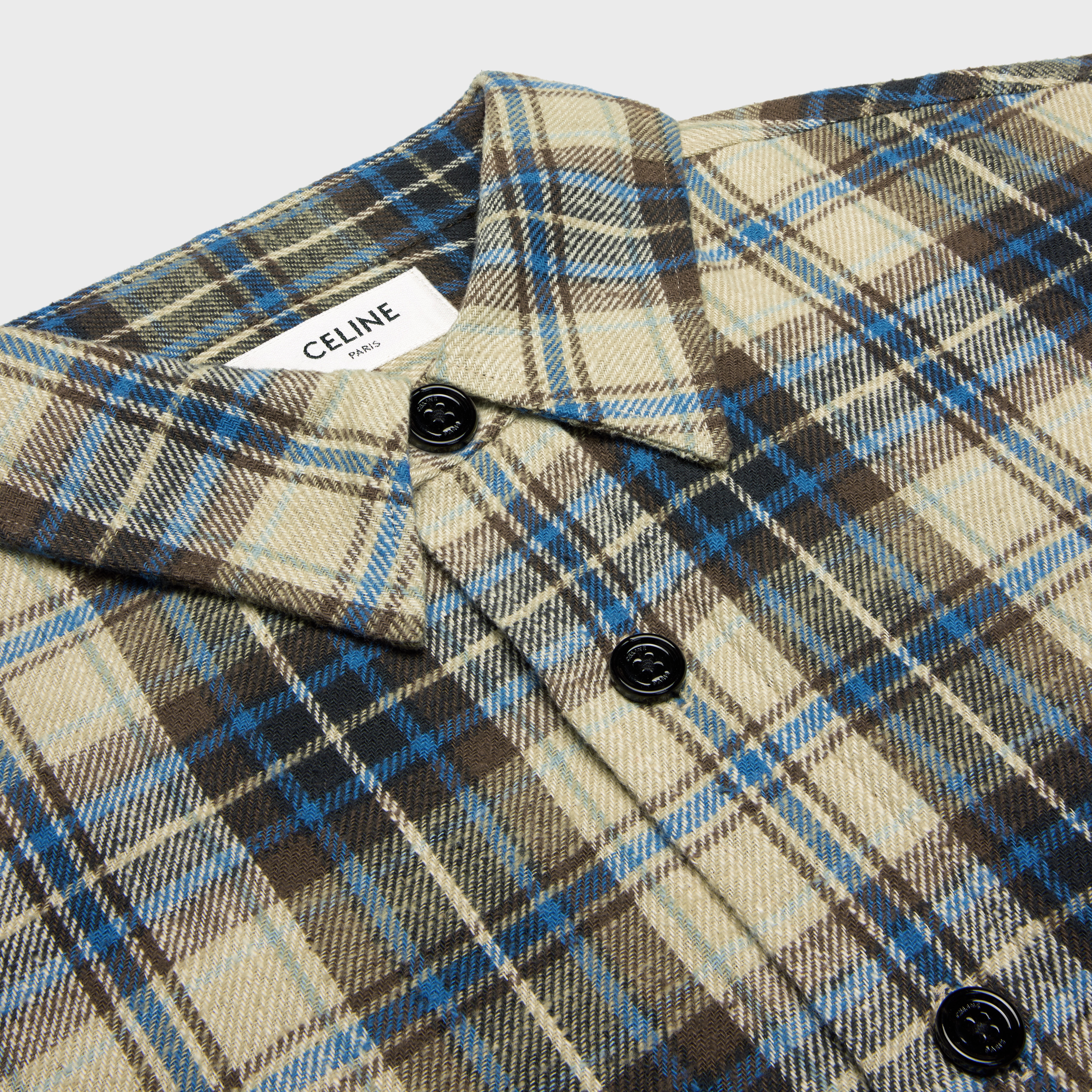 loose shirt in checked cotton - 3