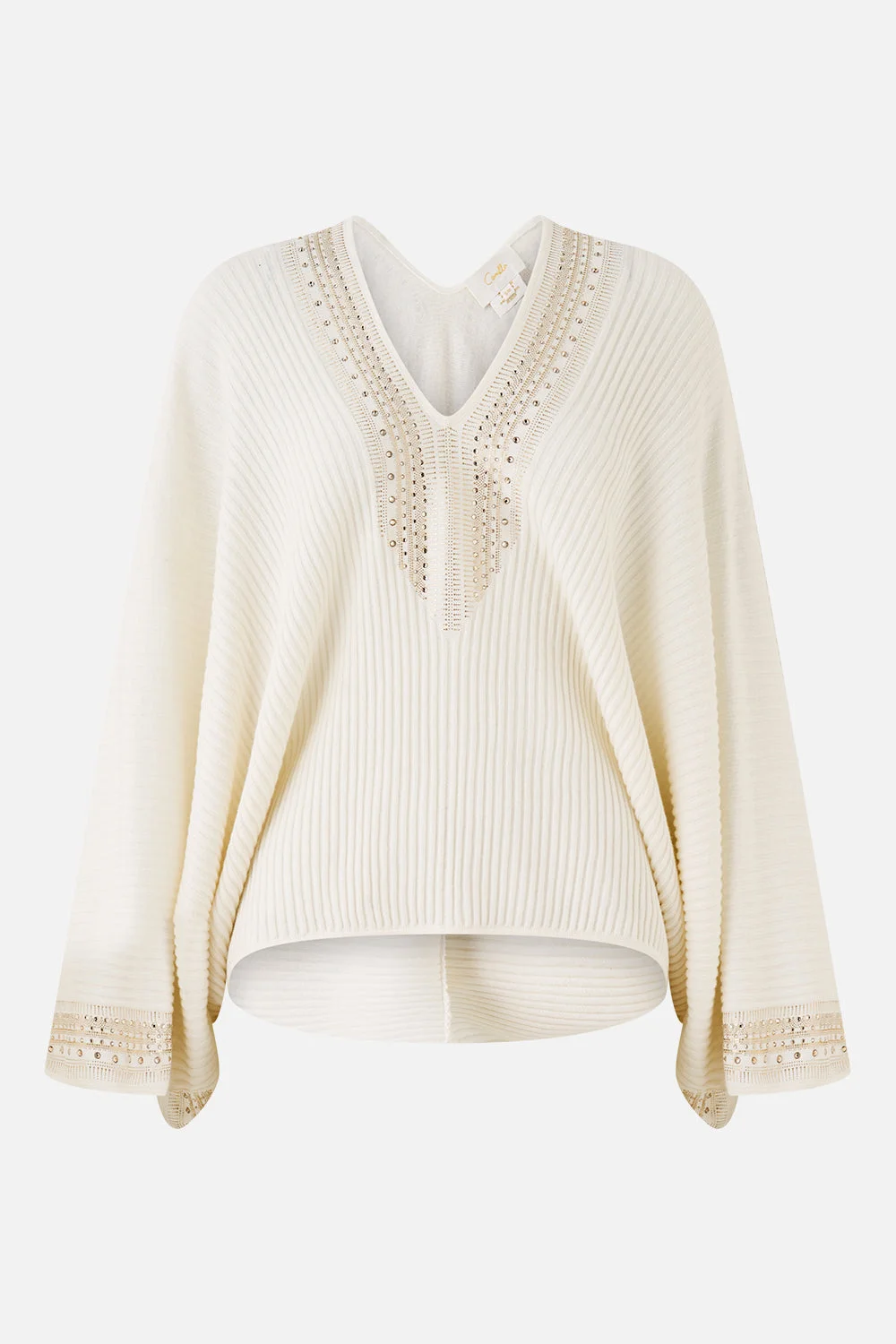 RELAXED V NECK KNIT TOP - 1