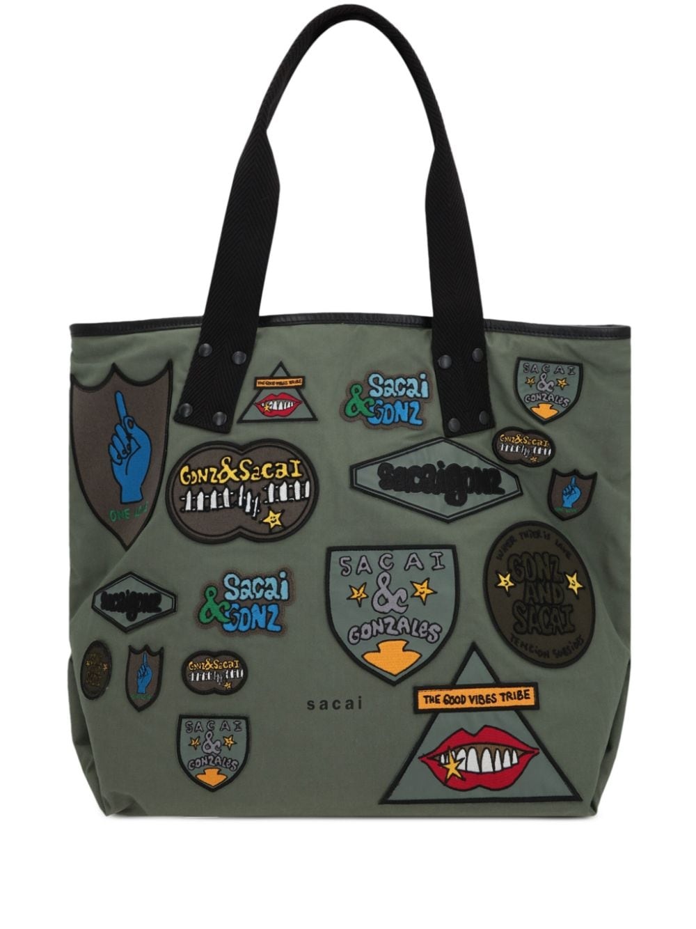 Patch-embellishment tote bag - 1