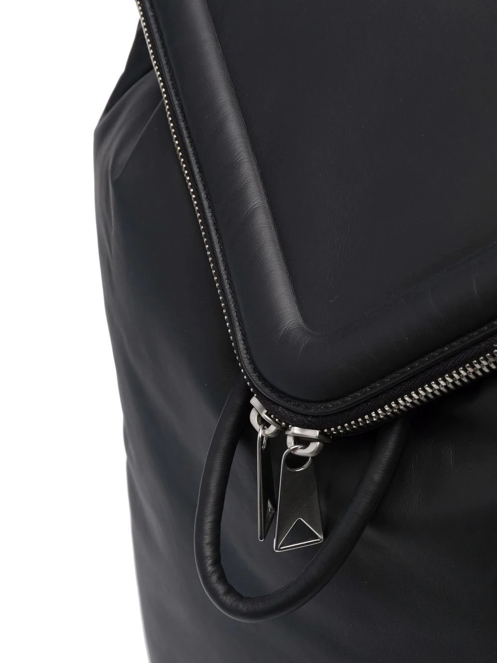 zip-detail foldover leather backpack - 4