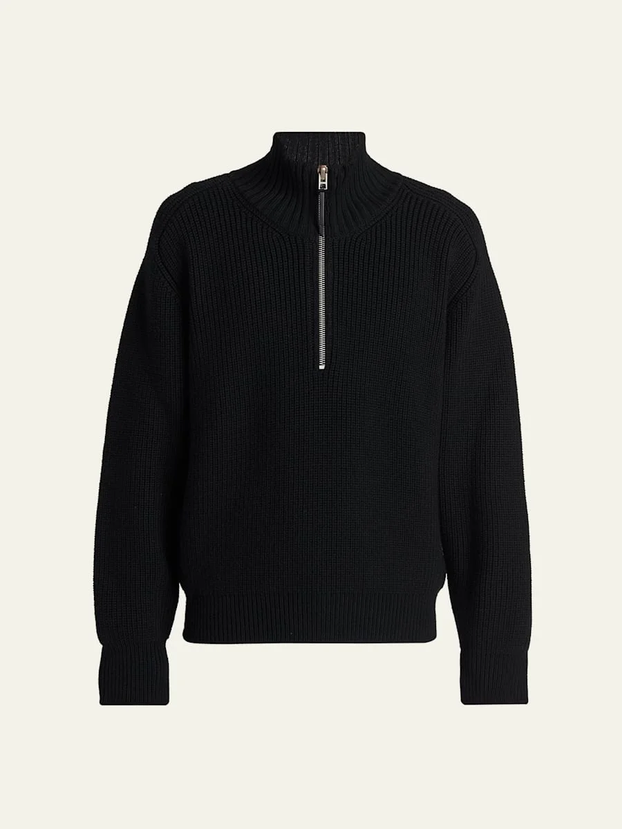Men's Merino Wool Half-Zip Sweater - 1