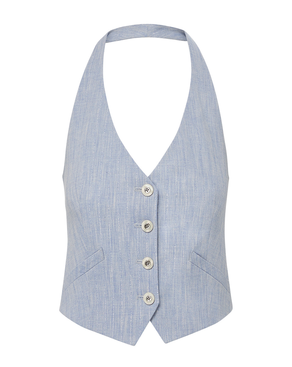 ARABELLA METALLIC PINSTRIPE VEST - 1