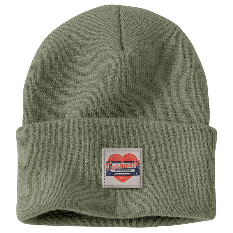Women's Knit Heart Patch Beanie 1