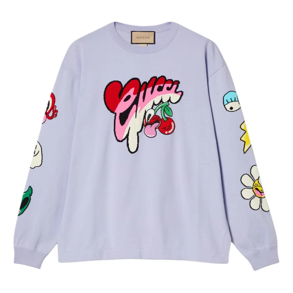 Gucci FW24 Cartoon Logo Sweatshirt 'Light Purple' 778520-XKDX4-5319 - 1