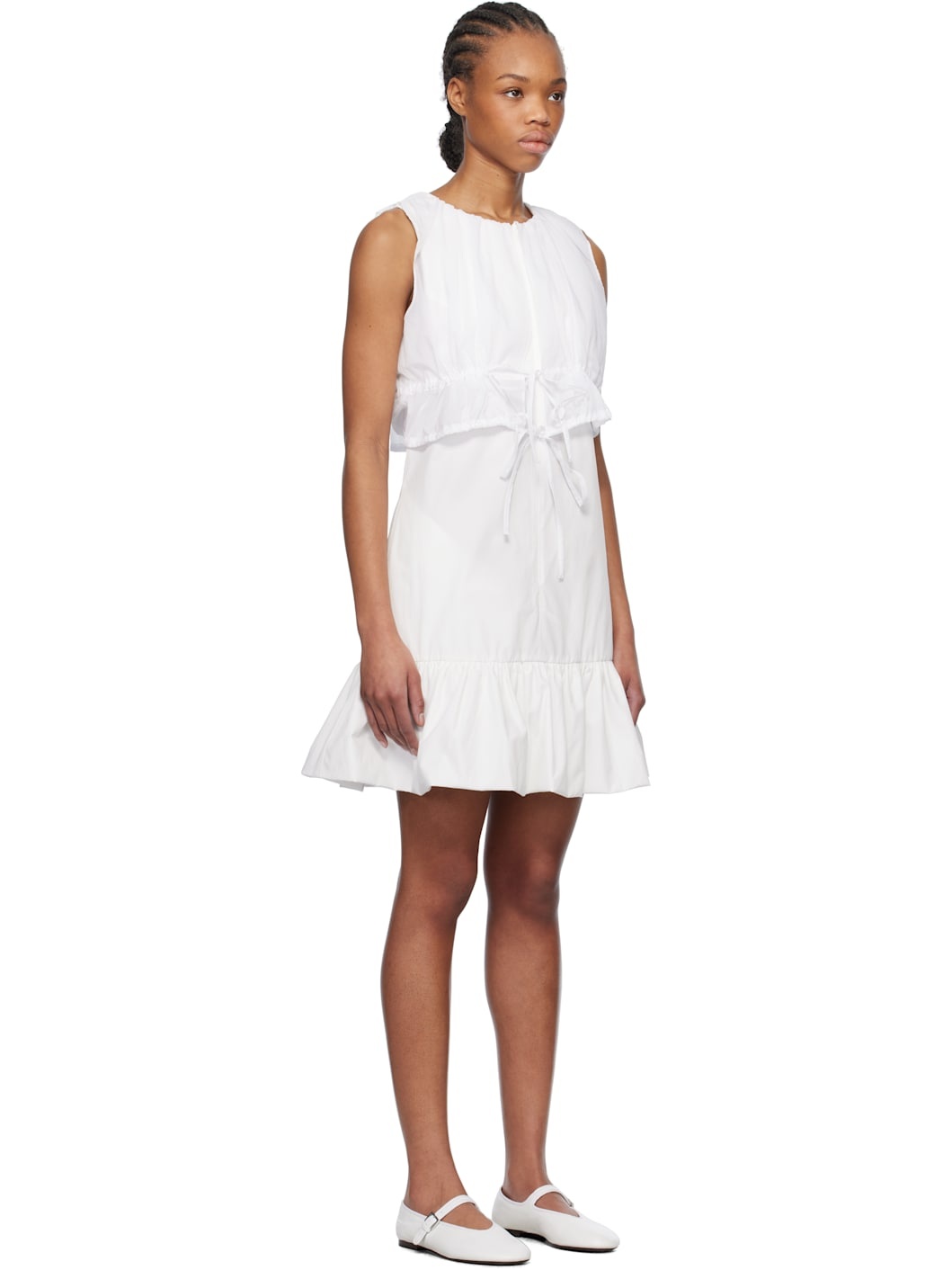 White Sheer Layered Minidress - 2