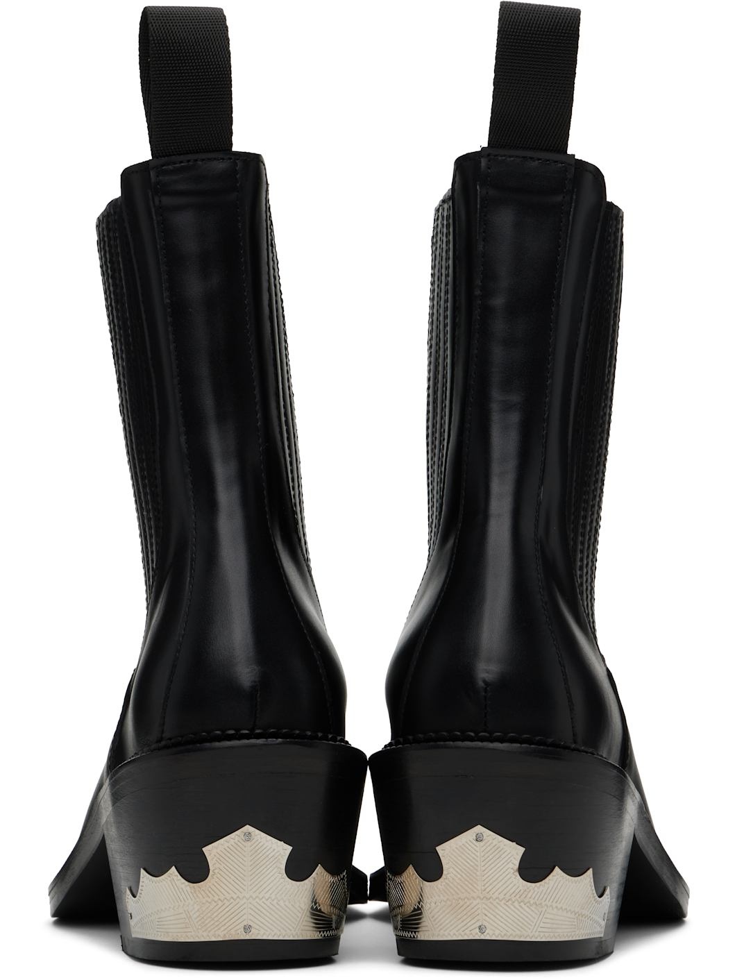 Black Square Toe Chelsea Boots - 2